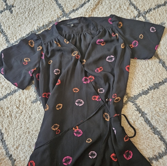 Forest Lily true wrap valentines novelty print mini dress size 6 - Picture 5 of 7